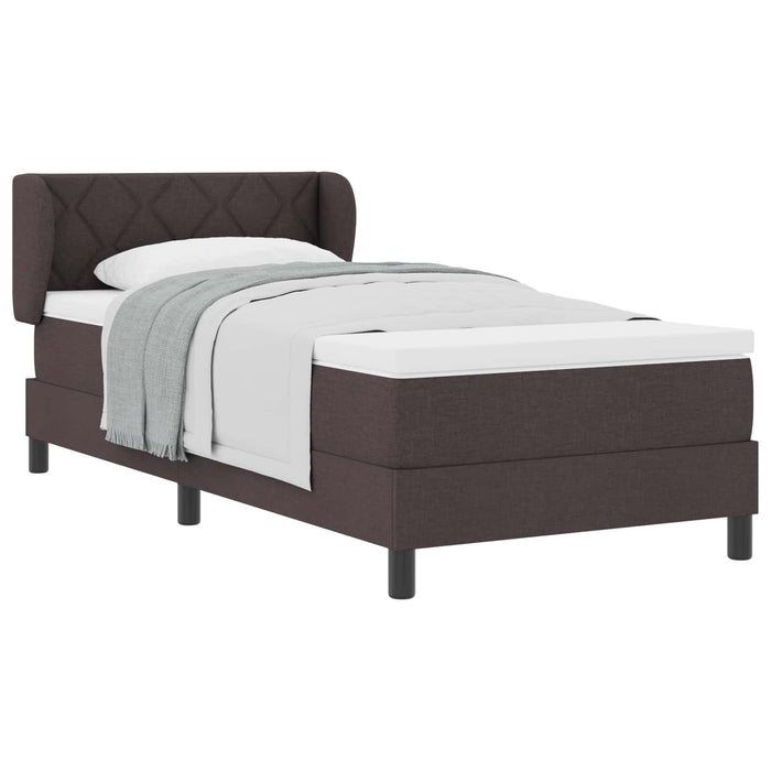 Pat cu arcuri cu saltea Maro închis 90 x 190 cm țesătură - WALTI WALTI