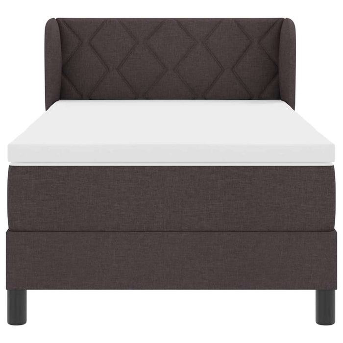 Pat cu arcuri cu saltea Maro închis 90 x 190 cm țesătură - WALTI WALTI