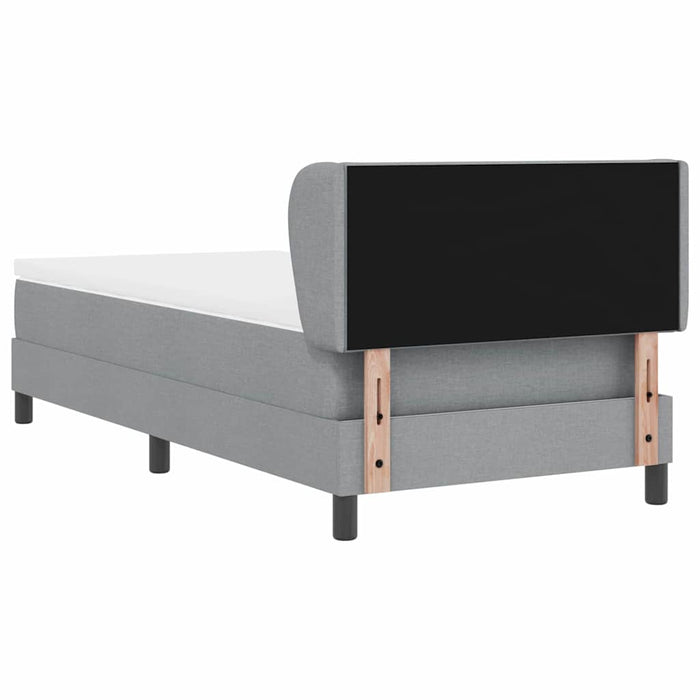 Pat cu arcuri cu headboard Gri deschis 100 x 200 cm țesătură WALTI