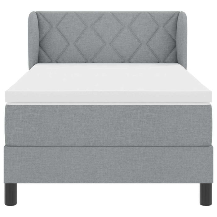 Pat cu arcuri cu headboard Gri deschis 100 x 200 cm țesătură WALTI