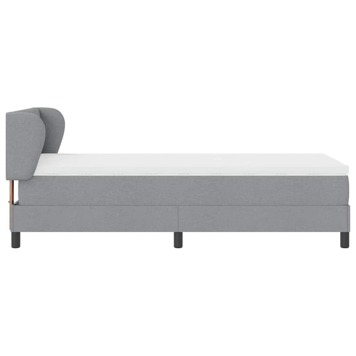 Pat cu arcuri cu headboard Gri deschis 100 x 200 cm țesătură WALTI