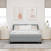Pat cu arcuri cu headboard Gri deschis 140 x 200 cm țesătură - WALTI WALTI