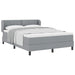Pat cu arcuri cu headboard Gri deschis 140 x 200 cm țesătură - WALTI WALTI