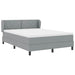 Pat cu arcuri cu headboard Gri deschis 140 x 200 cm țesătură - WALTI WALTI
