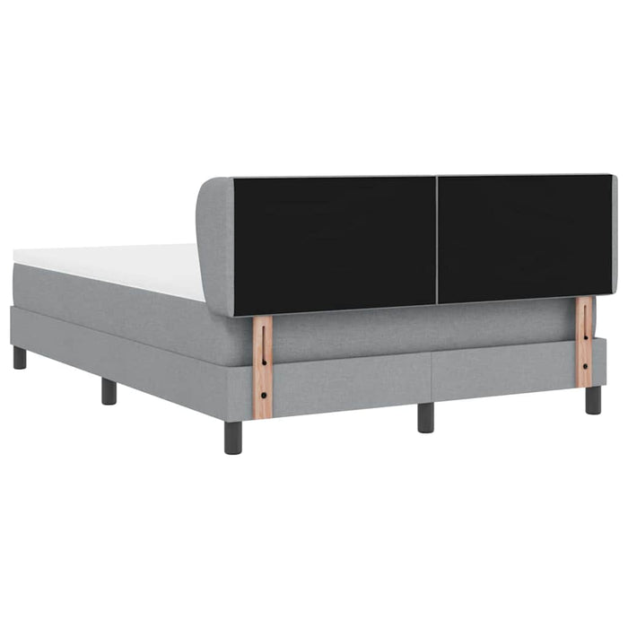 Pat cu arcuri cu headboard Gri deschis 140 x 200 cm țesătură - WALTI WALTI