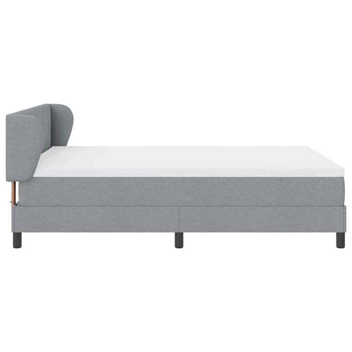 Pat cu arcuri cu headboard Gri deschis 140 x 200 cm țesătură - WALTI WALTI