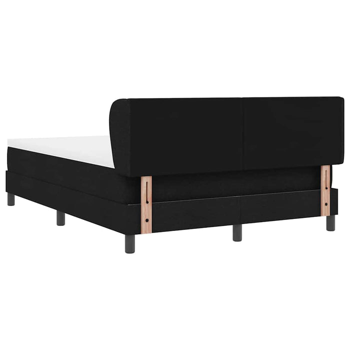 Pat cu arcuri cu headboard Negru 140 x 200 cm țesătură WALTI