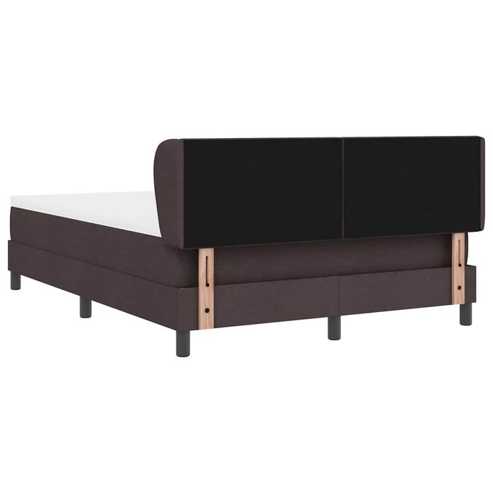 Pat cu arcuri cu headboard Maro închis 140 x 200 cm țesătură WALTI