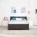 Pat cu arcuri cu headboard Maro închis 160 x 200 cm țesătură - WALTI WALTI