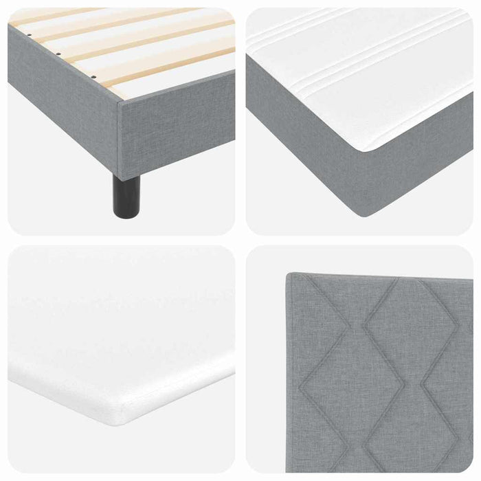 Pat cu arcuri cu headboard Gri deschis 180 x 200 cm țesătură WALTI