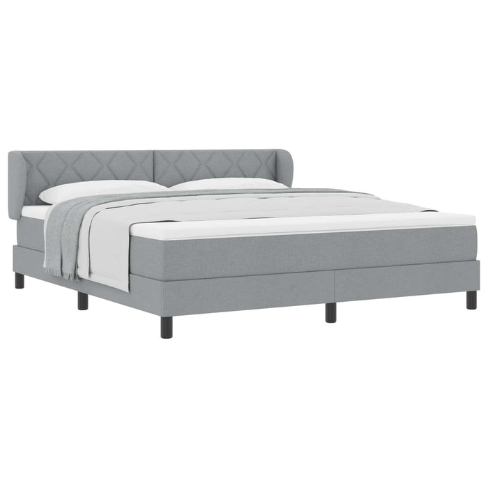 Pat cu arcuri cu headboard Gri deschis 180 x 200 cm țesătură WALTI