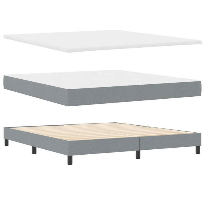 Pat cu arcuri cu headboard Gri deschis 180 x 200 cm țesătură WALTI