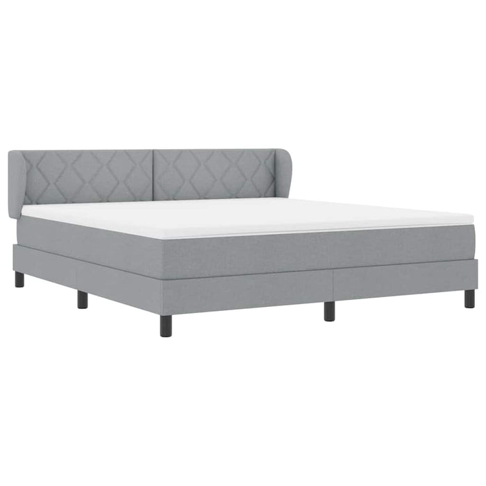 Pat cu arcuri cu headboard Gri deschis 180 x 200 cm țesătură WALTI