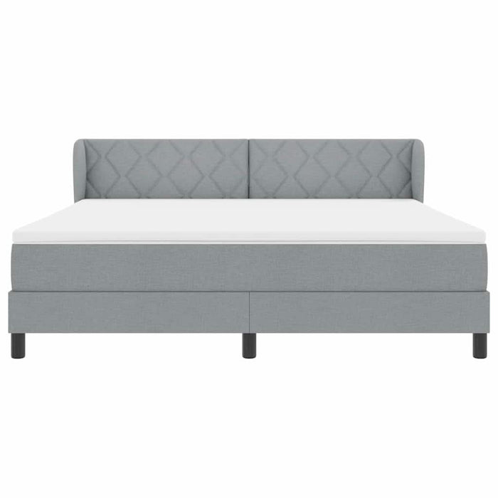 Pat cu arcuri cu headboard Gri deschis 180 x 200 cm țesătură WALTI