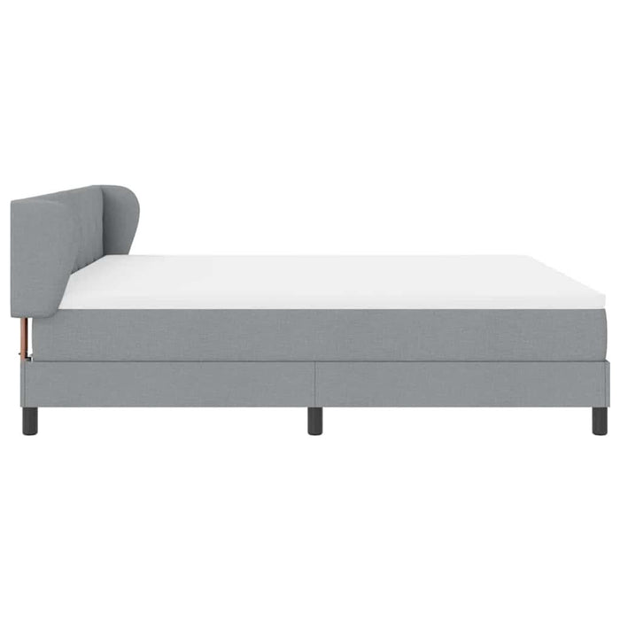 Pat cu arcuri cu headboard Gri deschis 180 x 200 cm țesătură WALTI