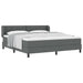 Pat cu arcuri cu headboard Gri închis 180 x 200 cm țesătură - WALTI WALTI