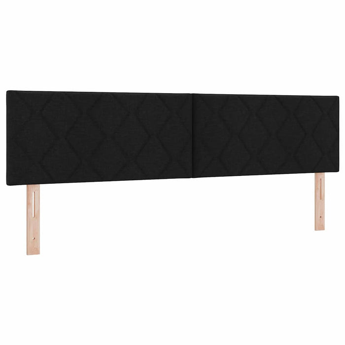 Pat cu arcuri cu headboard Negru 180 x 200 cm țesătură - WALTI WALTI