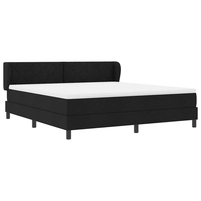 Pat cu arcuri cu headboard Negru 180 x 200 cm țesătură - WALTI WALTI