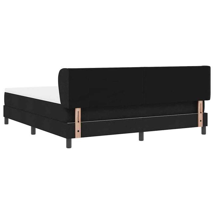 Pat cu arcuri cu headboard Negru 180 x 200 cm țesătură - WALTI WALTI