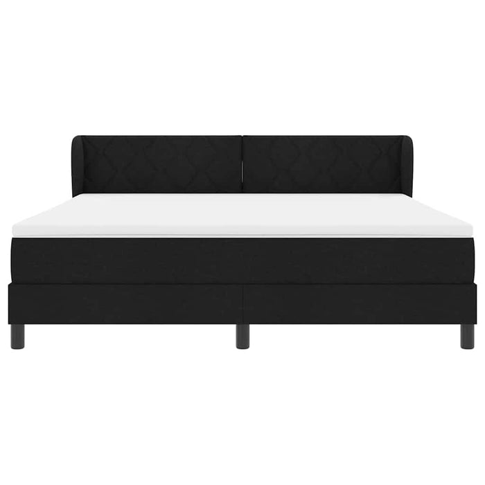 Pat cu arcuri cu headboard Negru 180 x 200 cm țesătură - WALTI WALTI