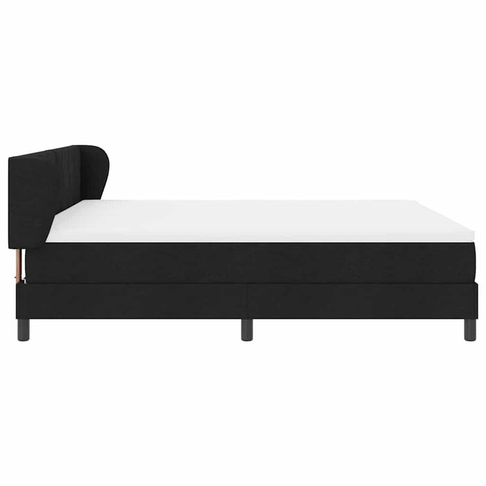 Pat cu arcuri cu headboard Negru 180 x 200 cm țesătură - WALTI WALTI