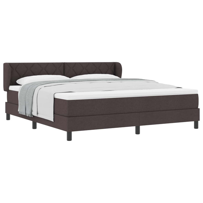 Pat cu arcuri cu headboard Maro închis 180 x 200 cm țesătură WALTI