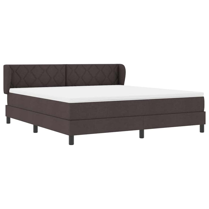 Pat cu arcuri cu headboard Maro închis 180 x 200 cm țesătură WALTI
