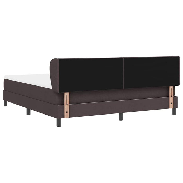 Pat cu arcuri cu headboard Maro închis 180 x 200 cm țesătură WALTI