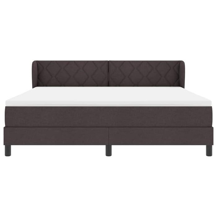 Pat cu arcuri cu headboard Maro închis 180 x 200 cm țesătură WALTI