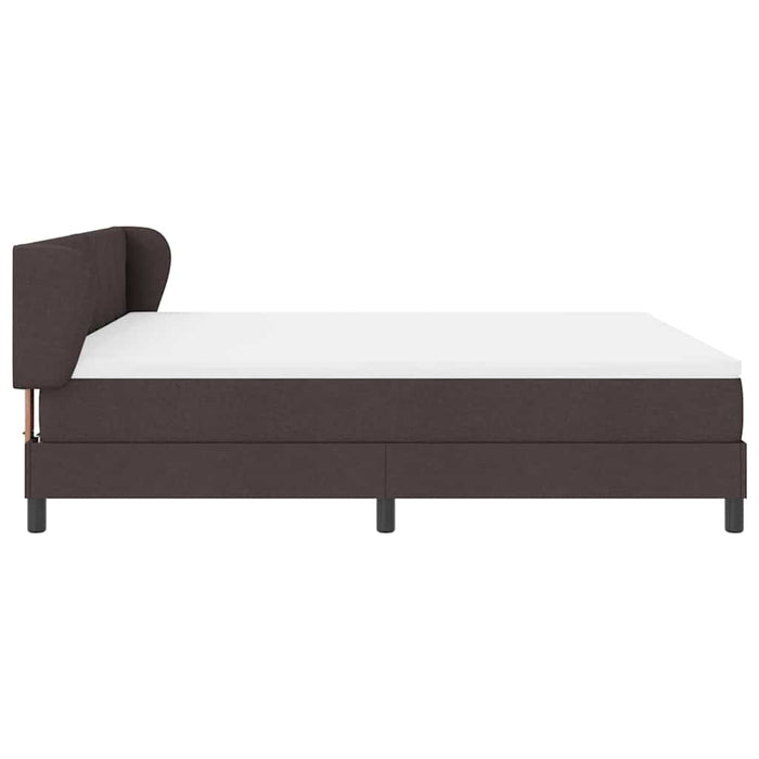 Pat cu arcuri cu headboard Maro închis 180 x 200 cm țesătură WALTI
