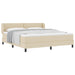 Pat cu arcuri cu headboard Crem 180 x 200 cm țesătură - WALTI WALTI