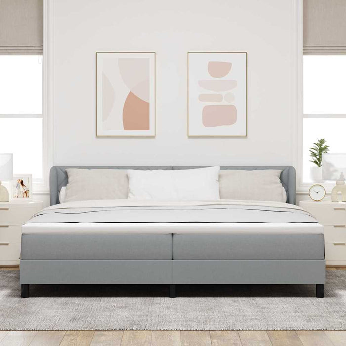 Pat cu arcuri cu saltea Gri deschis 200 x 200 cm țesătură - WALTI WALTI