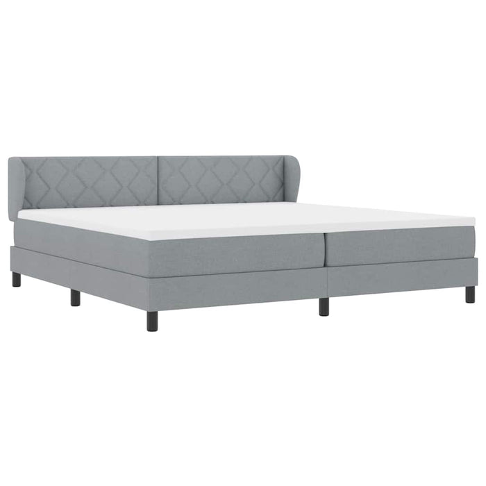 Pat cu arcuri cu saltea Gri deschis 200 x 200 cm țesătură - WALTI WALTI