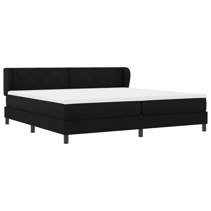Pat cu arcuri cu saltea Negru 200 x 200 cm țesătură - WALTI WALTI