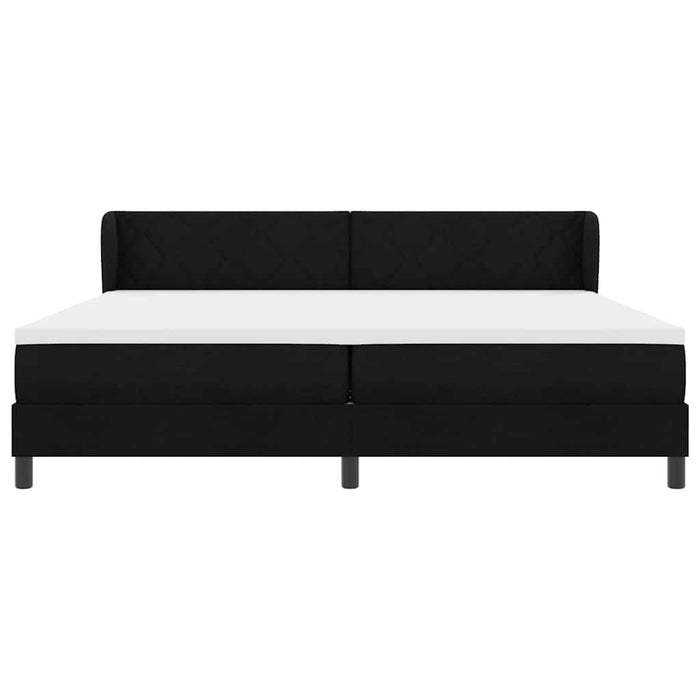 Pat cu arcuri cu saltea Negru 200 x 200 cm țesătură - WALTI WALTI