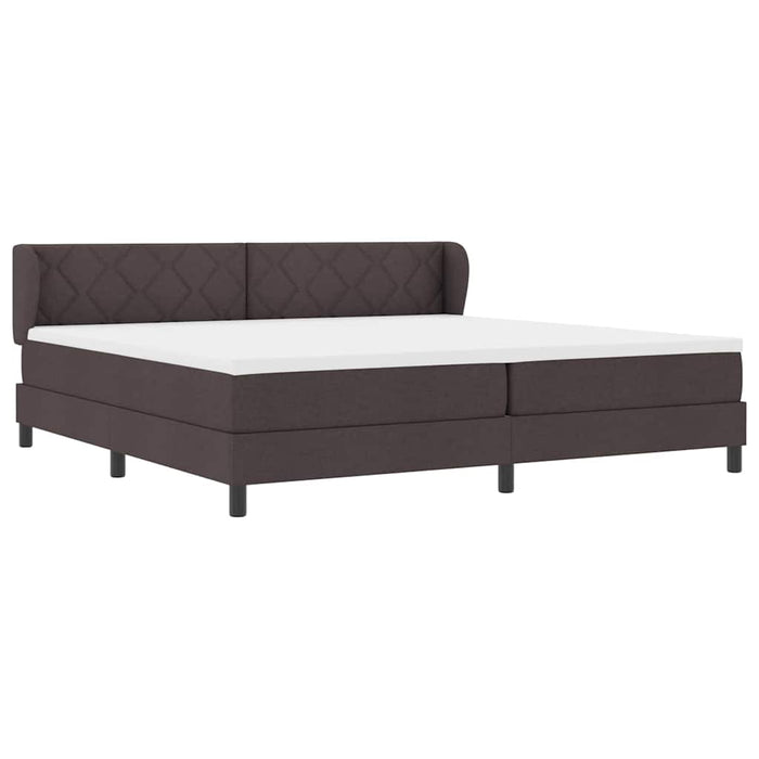 Pat cu arcuri cu saltea Maro închis 200 x 200 cm țesătură - WALTI WALTI