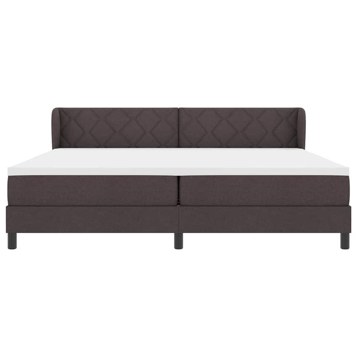 Pat cu arcuri cu saltea Maro închis 200 x 200 cm țesătură - WALTI WALTI