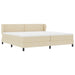 Pat cu arcuri cu saltea cu headboard Crem 200 x 200 cm țesătură - WALTI WALTI