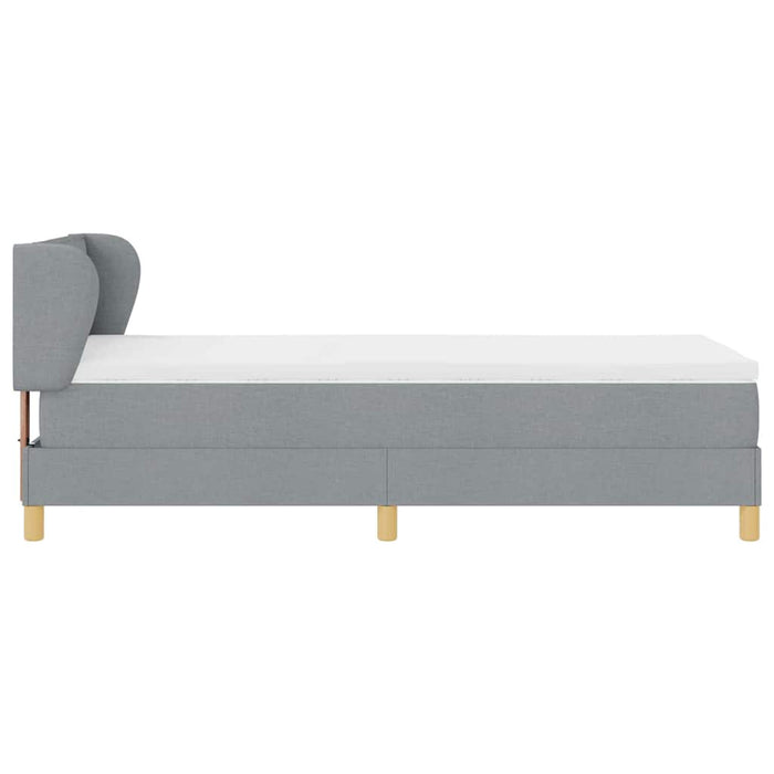 Pat cu arcuri cu saltea Gri deschis 80 x 200 cm țesătură - WALTI WALTI