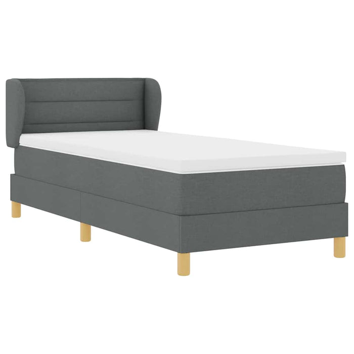 Pat cu arcuri cu saltea Gri închis 80 x 200 cm țesătură - WALTI WALTI