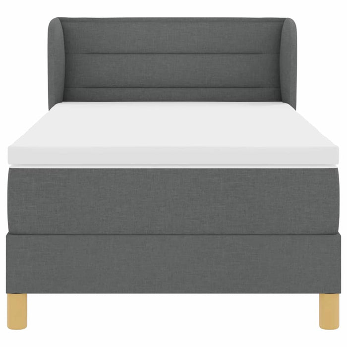 Pat cu arcuri cu saltea Gri închis 80 x 200 cm țesătură - WALTI WALTI