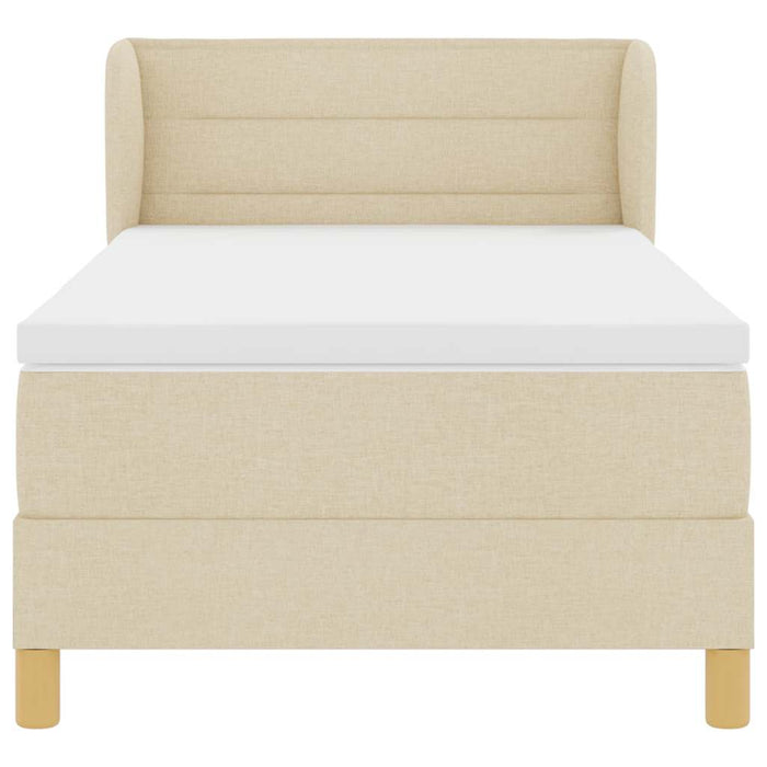 Pat cu arcuri cu saltea cu headboard Crem 80 x 200 cm țesătură - WALTI WALTI