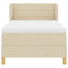 Pat cu arcuri cu saltea cu headboard Crem 80 x 200 cm țesătură - WALTI WALTI