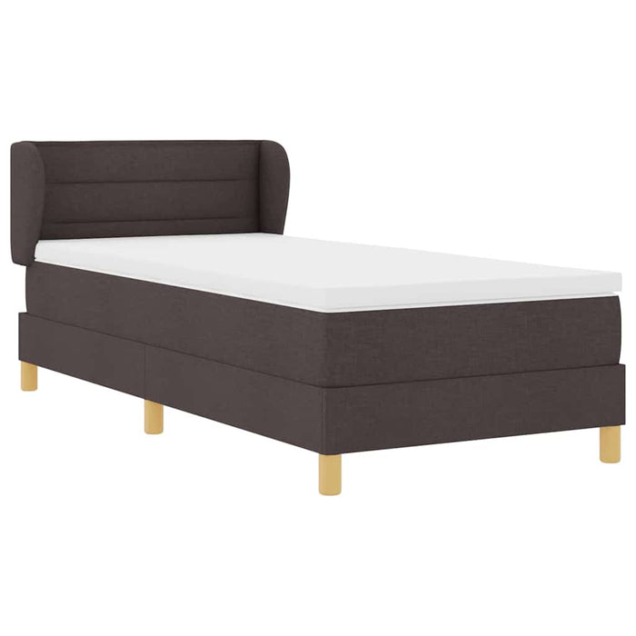Pat cu arcuri cu saltea Maro închis 90 x 190 cm țesătură - WALTI WALTI