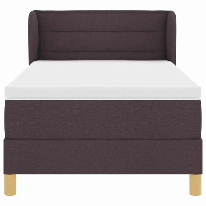 Pat cu arcuri cu saltea Maro închis 90 x 190 cm țesătură - WALTI WALTI