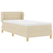 Pat cu arcuri cu saltea cu headboard Crem 90 x 190 cm țesătură - WALTI WALTI