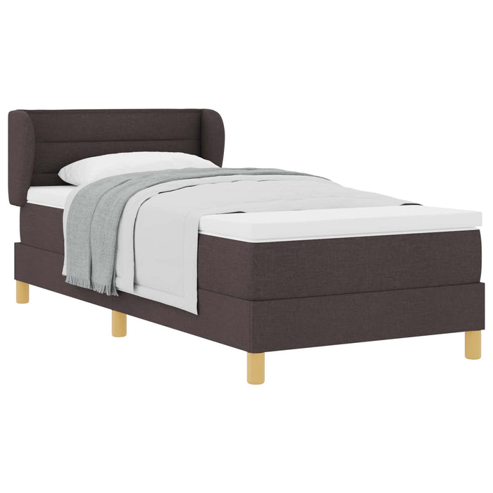 Pat cu arcuri cu saltea Maro închis 90 x 200 cm țesătură - WALTI WALTI