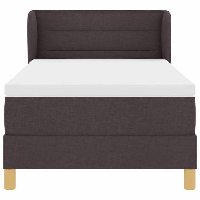 Pat cu arcuri cu saltea Maro închis 100 x 200 cm țesătură WALTI