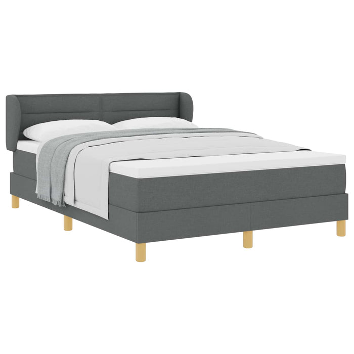 Pat cu arcuri cu saltea Gri închis 140 x 190 cm țesătură - WALTI WALTI