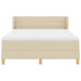 Pat cu arcuri cu saltea cu headboard Crem 140 x 190 cm țesătură - WALTI WALTI